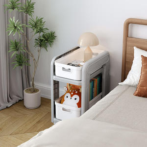 Libreria Mobile Grigia di Alta Qualità e Scaffale Portaoggetti per Giocattoli con Ruote, Contenitore Multifunzione in <span class=keywords><strong>Plastica</strong></span> per Bambini, Disponibile in Diverse Misure - Product Image 2