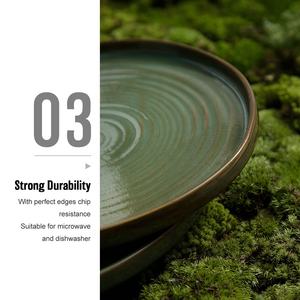 Factory Direct Großhandel Nordic unregelmäßig Green Catering Hotel Porzellan teller Keramik Teller für Restaurant - Product Image 5