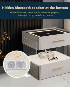 Bedroom Furniture Multifunctional Simple Smart bluetooth Speaker Wireless <strong>Charging</strong> <strong>Bedside</strong> <strong>Table</strong> with Lamp - Product Image 6