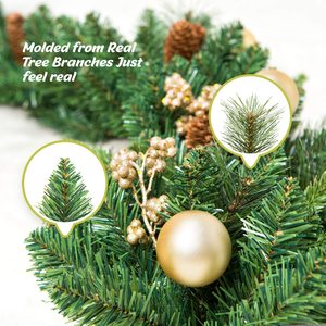 Écologique 2.7m Aiguille <span class=keywords><strong>De</strong></span> Pin Pomme <span class=keywords><strong>De</strong></span> Pin Décoratif Rotin Pvc <span class=keywords><strong>Guirlande</strong></span> <span class=keywords><strong>De</strong></span> Noël avec Lumières Led pour Décor <span class=keywords><strong>De</strong></span> <span class=keywords><strong>Cheminée</strong></span> - Product Image 3