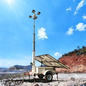 Solar Powered Mobile <b>Light</b> Tower HLD 600 With 6 9m Mast And <b>Led</b> Lighting For Outdoor <b>Work</b> Sites - Product Image 1