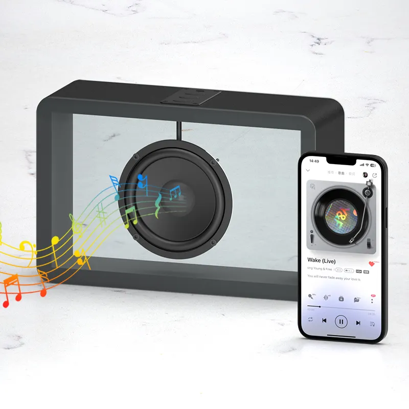 木製オルゴール透明BluetoothスピーカーモバイルミュージックミニBluetoothパーティースピーカーレトロラジオ8W