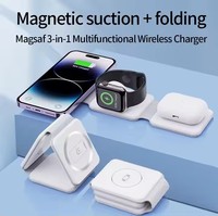 Chargeur sans fil 3 en 1 15W chargeur magnétique à charge rapide pour iPhone pour iWatch pour Airpod ilepo changeur portable CE FCC ROHS