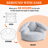 Fauteuil Poire à Bas Prix en Forme de Lapin, Meuble Moderne en Peluche Longue pour Adultes et Enfants, Idéal pour la Salle Familiale