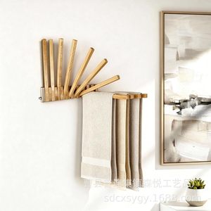Porte-manteau mural en bois massif en forme de touches de piano, installation facile, rangement pour entrée et porte d'entrée - Product Image 2