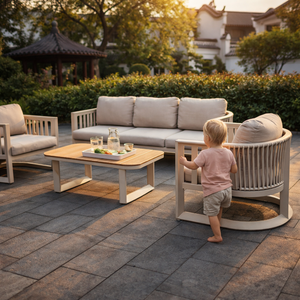 Sofá de Aluminio para Patio o Balcón, Ideal para Terraza, Fácil de Montar, Sofá <span class=keywords><strong>en</strong></span> Forma de L para Exteriores - Product Image 4