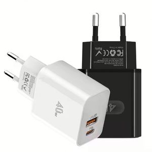Cargador USB Tipo C de 40W con Doble Puerto, QC4.0 PD 20W, Cargador de Pared de Carga Rápida para Teléfono 16 15 Xiaomi Huawei - Product Image 1