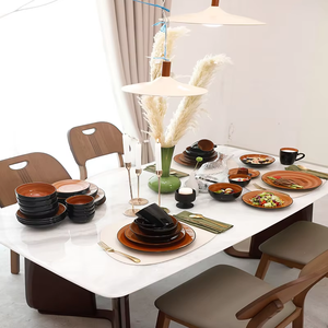 ชุดเครื่องครัวขายดีที่สุด ดีไซน์ไม่ซ้ำใคร ประกอบด้วยจาน ชาม และแก้วน้ำ ชุดเครื่องครัวทรงกลมสีเหลือง ชุดอาหารเย็น - Product Image 5