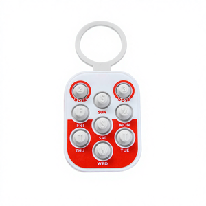 Pastillero Portátil de Plástico con Recordatorio Semanal/Diario y Botones de Dosis para Ayudar a la Memoria - Product Image 4