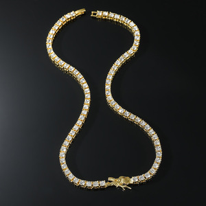 Single Row Necklace, Rhinestone Single Row Tennis Chain Punk Trend Items Tanjing Fashion Lijing Necklace - Product Image 2