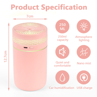 G02-0190 Diffuseur d'huiles essentielles portable USB pour hôtel, brumisateur coloré, mini humidificateur USB pour voiture