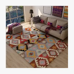 Retro Parquet Ethnic Style Carpet Living Room Coffee Table Decoration Carpet Fashion Home Tatami Carpet Nordic Bohemia Alfombra