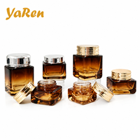 Vente en gros de pots à crème carrés transparents personnalisés de 15g, 20g, 30g, 50g, 70g, 100g, pot à crème pour les yeux en verre de haute qualité résistant à la corrosion