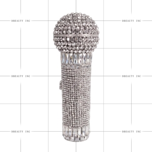 Women Unique Microphone Rhinestones Clutch <b>Purse</b> Special Mic Crystal Evening Bag Sparkly Handbag for Night Out Party - Product Image 2