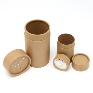 Boîte ronde en carton écologique de qualité alimentaire, tube à épices, salière, avec tamis supérieur, récipient pour poudre libre, emballage en papier - Product Image 5