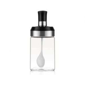 Glass Seasoning Tank Kitchen Clear <b>Spice</b> Bottles Pepper Spoon Seasoning <b>Jars</b> Oil Brush Honey Dispenser - Product Image 1