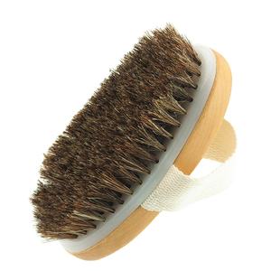 Cepillo de <span class=keywords><strong>Baño</strong></span> de Crin de <span class=keywords><strong>Caballo</strong></span> Natural Pura de Alta Calidad con Mango de Bambú para Limpieza Corporal, Eliminación de Olores y Deshumidificación - Product Image 1