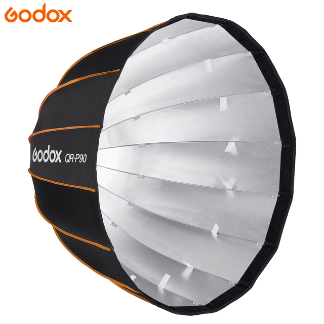 Godox Softbox Accessories QR-P90 90CM Quickly Release Parabolic Deep Softbox for Video Light Bowens Mount Studio Flash