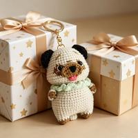 Porte-clés en peluche pour chien en tricot doux, pendentif animal de dessin animé, cadeau spécialement conçu pour les amoureux des animaux