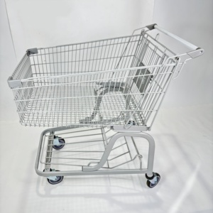 Chariot de courses en fil métallique de style allemand, zingué, robuste, pour supermarché et épicerie - Product Image 2