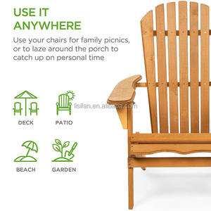 Chaise pliante Airondack en bois pour meubles d'extérieur colorés et imperméables pour le jardin - Product Image 2