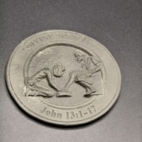 Pièce commémorative religieuse personnalisée avec placage antique pour souvenir de groupe religieux, images d'anniversaire d'église (pour référence uniquement)