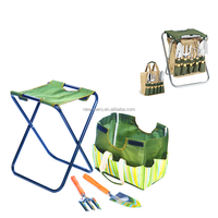 Kit d'outils de jardin extérieur Portable chaud 5 pièces Kit de creusement de jardin siège pliant tabouret de jardin avec sac de rangement détachable ensemble d'outils