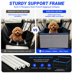 Tapis de siège auto <span class=keywords><strong>pour</strong></span> animaux de compagnie, lit <span class=keywords><strong>pour</strong></span> <span class=keywords><strong>chien</strong></span> <span class=keywords><strong>pour</strong></span> siège arrière, en tissu Oxford respirant, imperméable, résistant aux taches, avec cloison intégrale <span class=keywords><strong>pour</strong></span> petits et moyens animaux - Product Image 2