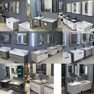 Mueble de Baño de Cerámica para Hotel, Venta al por Mayor de Fábrica, Mueble de Baño de Madera Contrachapada Montado en la Pared con Lavabo - Product Image 6