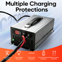 Chargeur de batterie pliable en alliage d'aluminium C2500P 84V DC 1800W-2500W pour chariots élévateurs électriques, voiturettes de golf et véhicules de tourisme