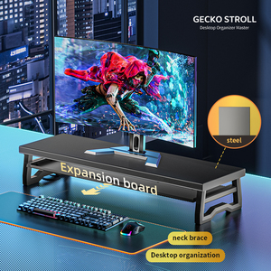 डबल-लेयर कंप्यूटर मॉनिटर ऊंचाई-बढ़ते स्टैंड, सांस लेने की रोशनी के बिना, 70 किलोग्राम तक वजन वहन कर सकता है। - Product Image 1