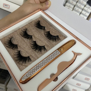 Custom logo packaging box magnetic eyeliner glue private label false silk magnetic eyelashes with tweezers