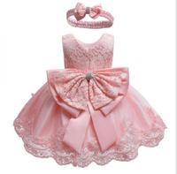 Bébé fille vêtements robe de bal princesse robe infantile formelle anniversaire baptême fête enfants robes de demoiselle d'honneur avec grand nœud