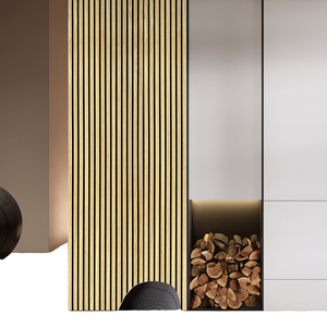 Panneaux muraux en bois plaqué naturel facile à installer, décoration intérieure, panneaux acoustiques en bois à <span class=keywords><strong>lattes</strong></span> absorbant le son - Product Image 1