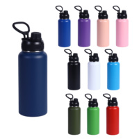Botol Minum Tahan Bocor Stainless Steel dengan Logo Kustom 18oz 32oz 40oz, Botol Termos Vakum untuk Olahraga dan Gym