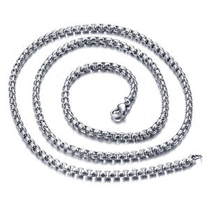 Chaîne de collier sportive en <span class=keywords><strong>acier</strong></span> <span class=keywords><strong>inoxydable</strong></span> avec perles carrées et bambou, pour hommes et femmes, accessoire de chaîne de pull, vente en gros d'usine - Product Image 6