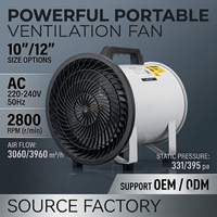 Potente Ventilador Centrífugo Portátil de 10''/12'', OEM/ODM, 230V, Duradero y de Fácil Mantenimiento, para Espacios Reducidos