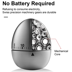 Temporizador de Cocina Mecánico Creativo para el Hogar, Reloj de Cuenta Regresiva de 60 Minutos de Acero Inoxidable para Huevos y Herramientas de Cocina - Product Image 4