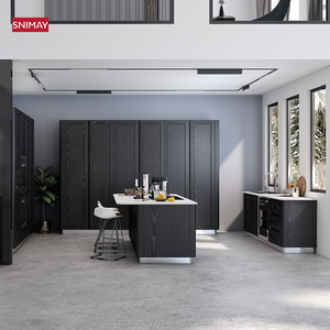 Factory Customized Custom Lacquer Solid Wood Melamine Modern Designs Cabinet Kitchen