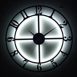 นาฬิกาตกแต่งบ้านแบบแฮนด์เมดนาฬิกาแขวนผนังขนาดใหญ่ตัวเลขอารบิกแบบแฮนด์เมดพร้อมไฟ LED นาฬิกาติดผนังแบบกำหนดเองสมัยใหม่ - Product Image 3