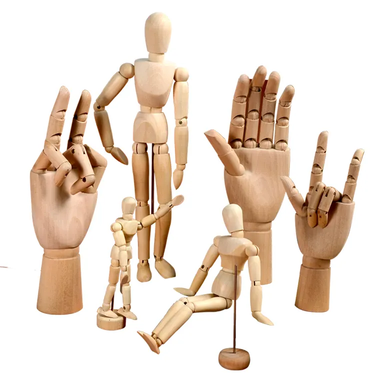 HOT sale Artist Wooden Manikin Mannequin Sketching Lay Figure Drawing Model Human hand model