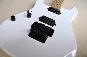 Chitarra Elettrica Flyoung Bianca per Mancini, Manico in Acero, Hardware Nero, Ponte Floyd Rose, Prezzo Conveniente - Product Image 6