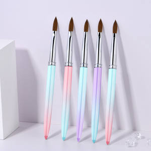 Pincel de Metal de arcoíris <span class=keywords><strong>2022</strong></span> Kolinsky, brocha ovalada de acrílico para <span class=keywords><strong>uñas</strong></span> Kolinsky de Alemania #12 14 16, con logotipo personalizado, 100% - Product Image 2