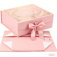 Boîte cadeau magnétique pliable de luxe avec logo personnalisé, boîtes rigides en papier, avec fermeture à ruban