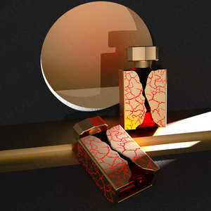 ABOLAND Rectangular Perfume Bottle With Lava Crackle Design <b>Black</b> Screw Cap Screen Printed Glass Container - Product Image 5