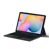 RUIDIAN casing Tablet nirkabel, penutup kulit PU Keyboard nirkabel 10.4 inci untuk Samsung Galaxy Tab S6 Plus