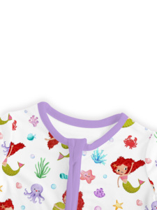 Miozing Tutina Estiva per Neonati con Stampa Sirena e Logo Personalizzato, Traspirante, in Bambù, Vendita Diretta dalla Fabbrica - Product Image 5