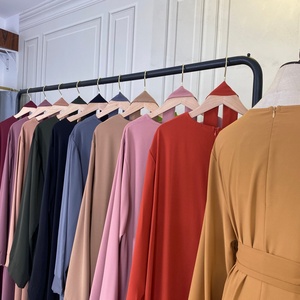 6394# Top Selling Amazing Quality Nida Abaya With Wide Flare Sleeves UK Closed Abaya Modesty Dress With Matching Belt - Product Image 6