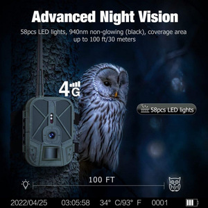 Trail <b>Camera</b> 120MP 4K Night Vision IP66 Waterproof With 8000mAh <b>Battery</b> And 32GB SD Card For Wildlife Monitoring - Product Image 4