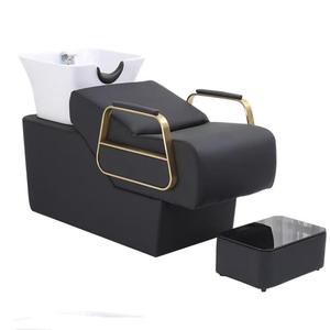 Sillón de Lavacabezas Moderno para Salón, Unidad de Lavado de Cabello Tapizada con Fregadero y Taburete - Product Image 1